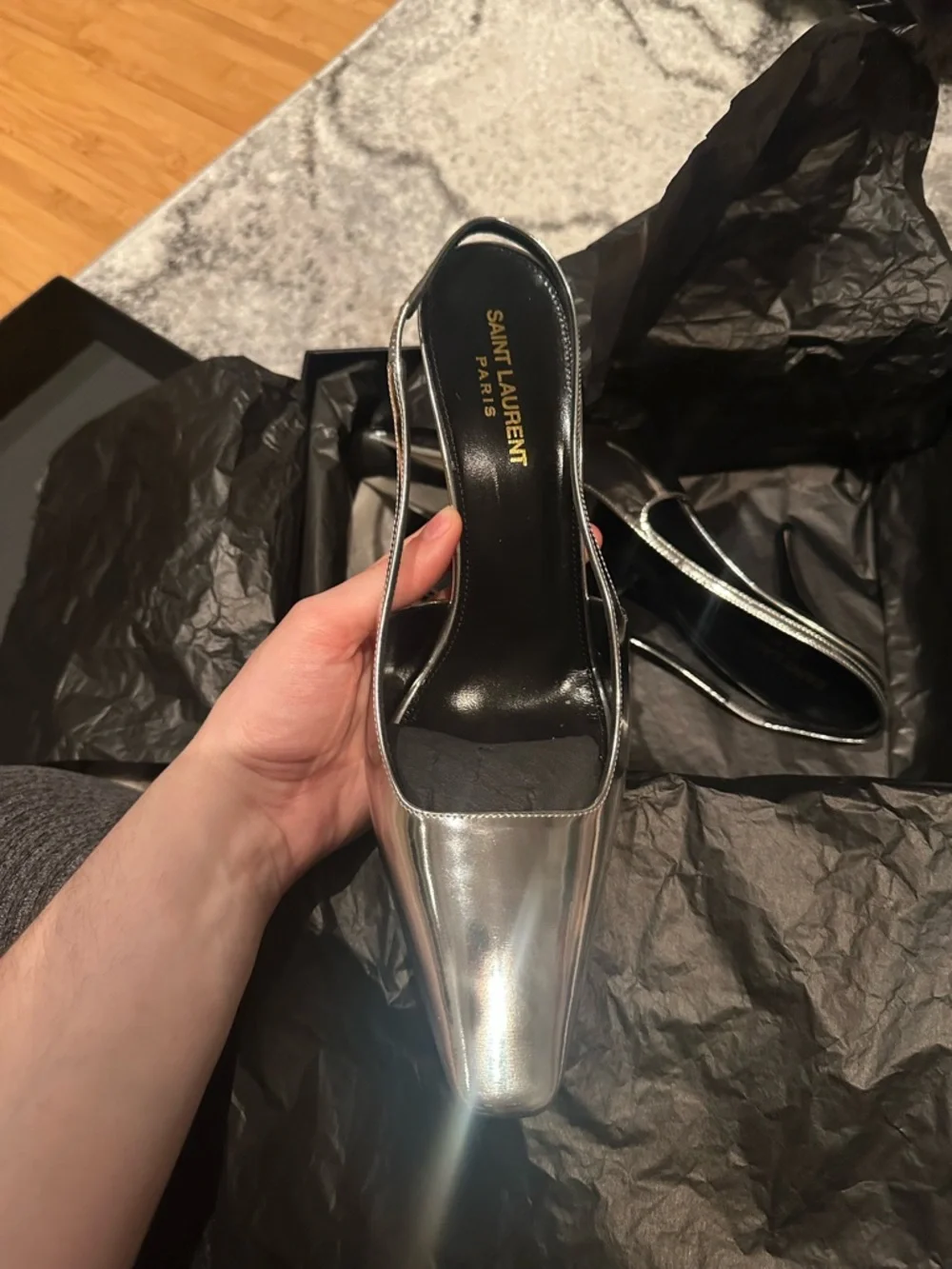 Saint Laurent Silver Heels - Picture 3 of 4